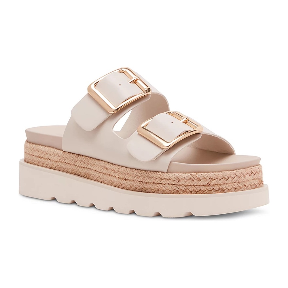 *SOLD* Madden Girl Mythical Platform Sandals Color-Bone (Ivory) with Gold Size 7 - Picture 1 of 14